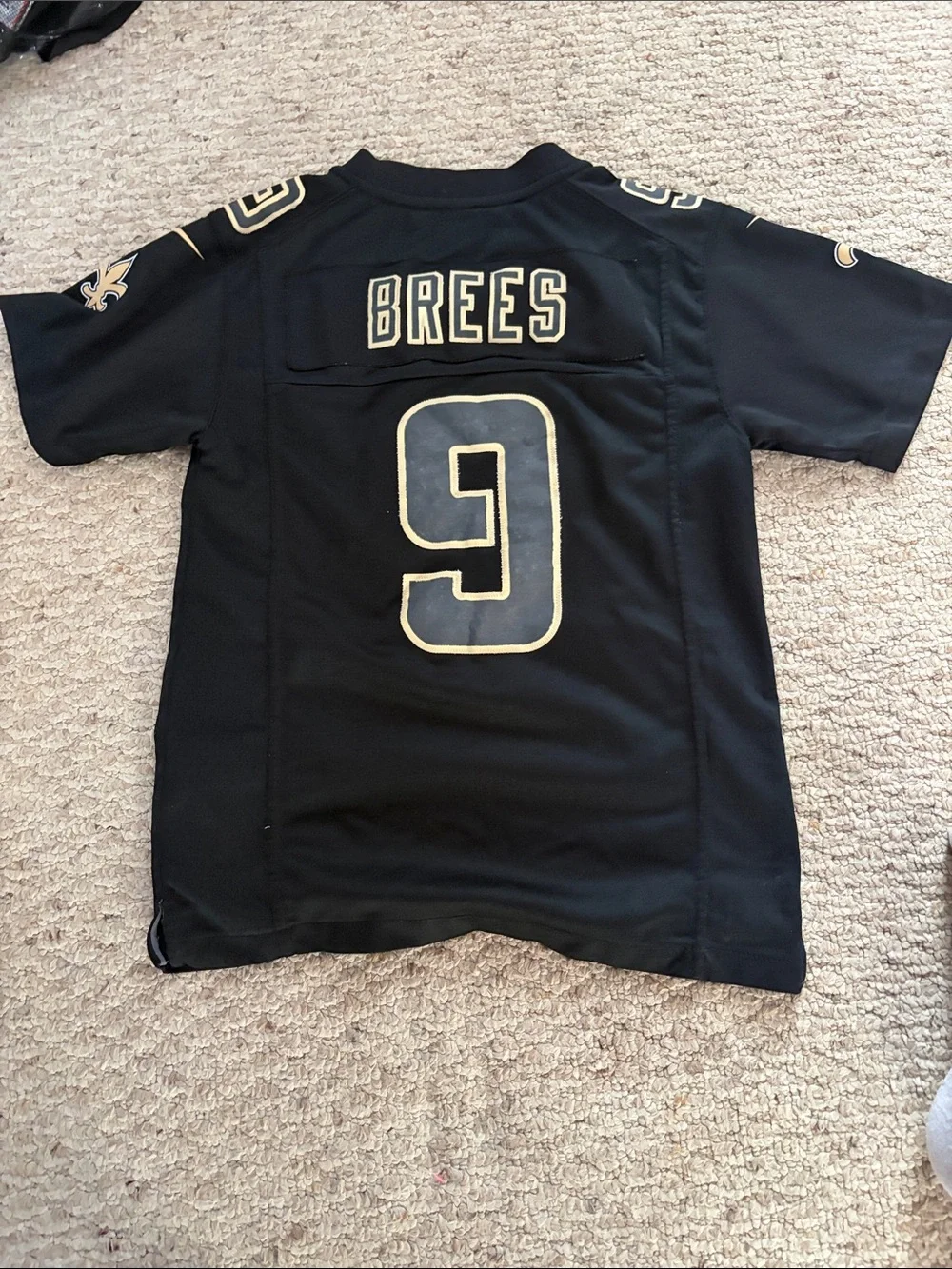 Drew Brees Nike Kids Black and Gold Football Jersey #9
